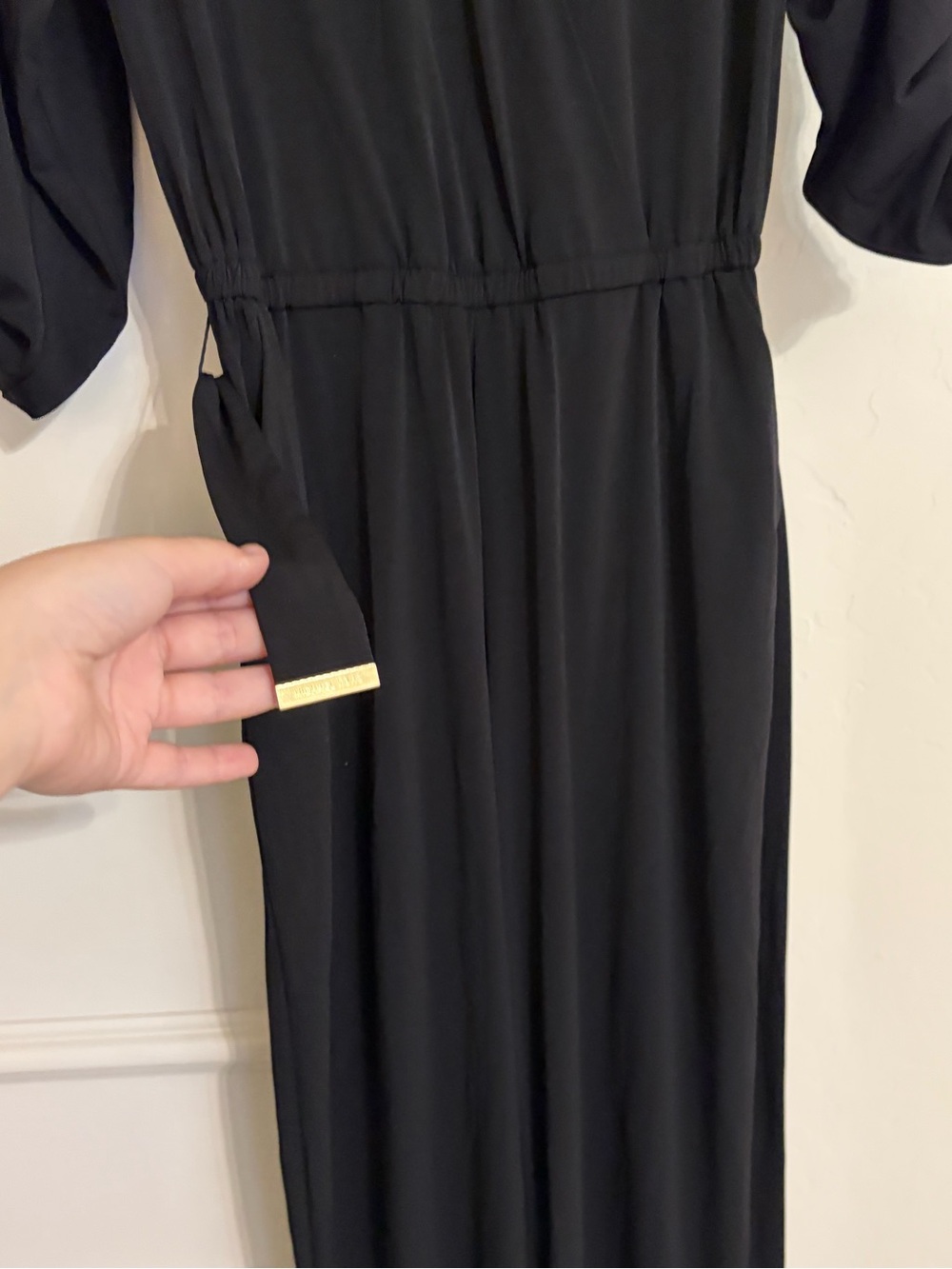 MICHAEL Michael Kors Black Studded Shoulder Jumpsuit Size S Gold Hardware - Picture 4 of 6